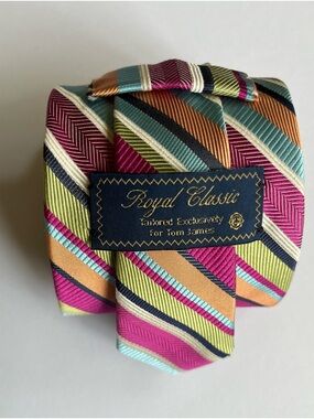 Tom James Royal Classic Multicolored Diagonal Tie